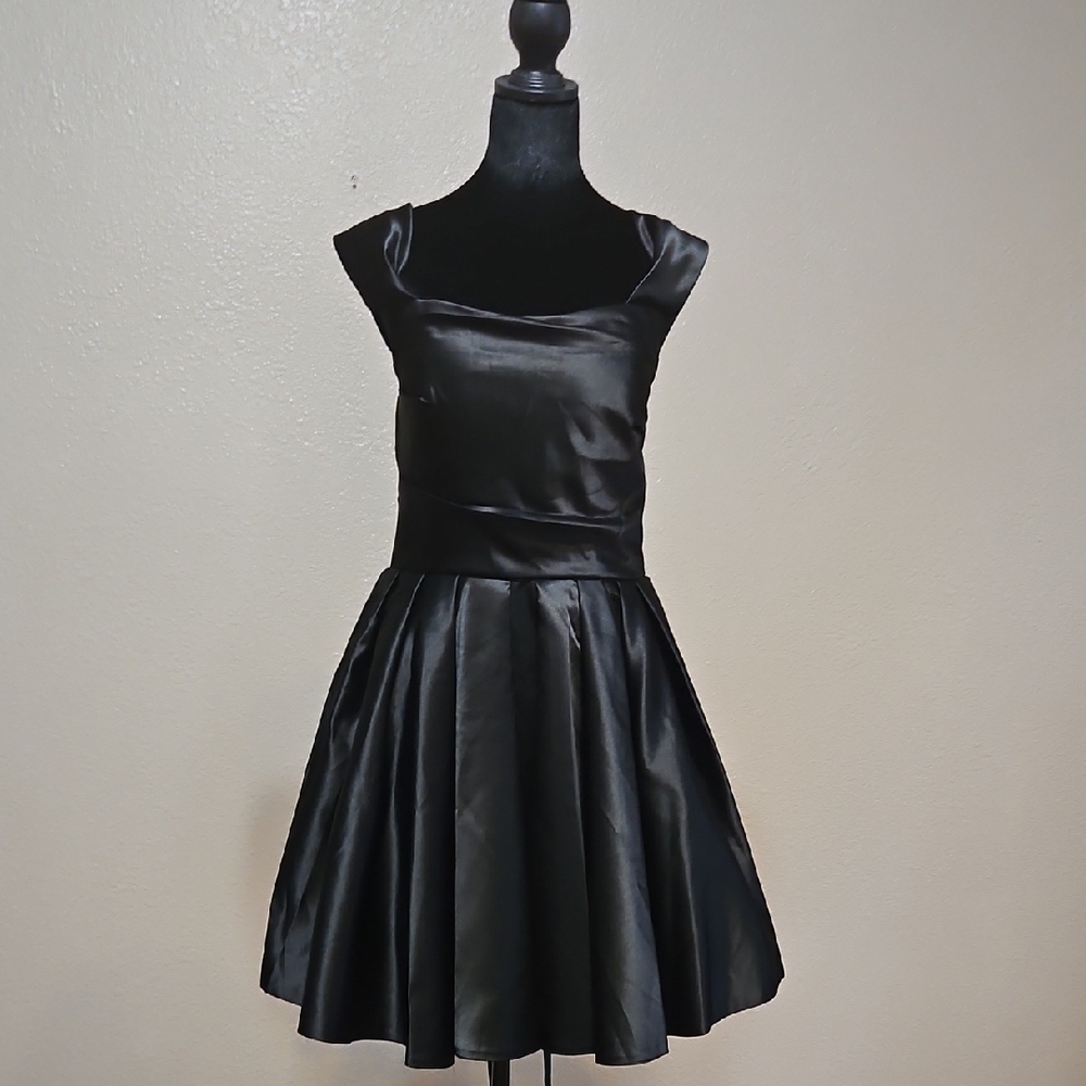 Elegant Black Satin Dress